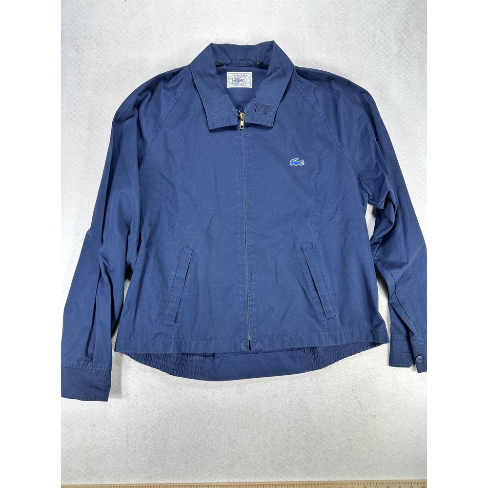 Vintage Izod Lacoste Harrington Jacket Navy Blue Full Zip Windbreaker Mens L